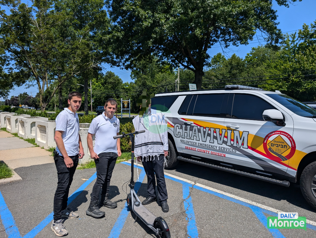 Monroe Chavivim members coordinating with Ramapo Police on a recovered stolen scooter